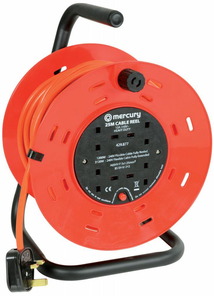 Mercury 4-Gang Extension Drum with Thermal Cut-Out 25m - 429.877UK