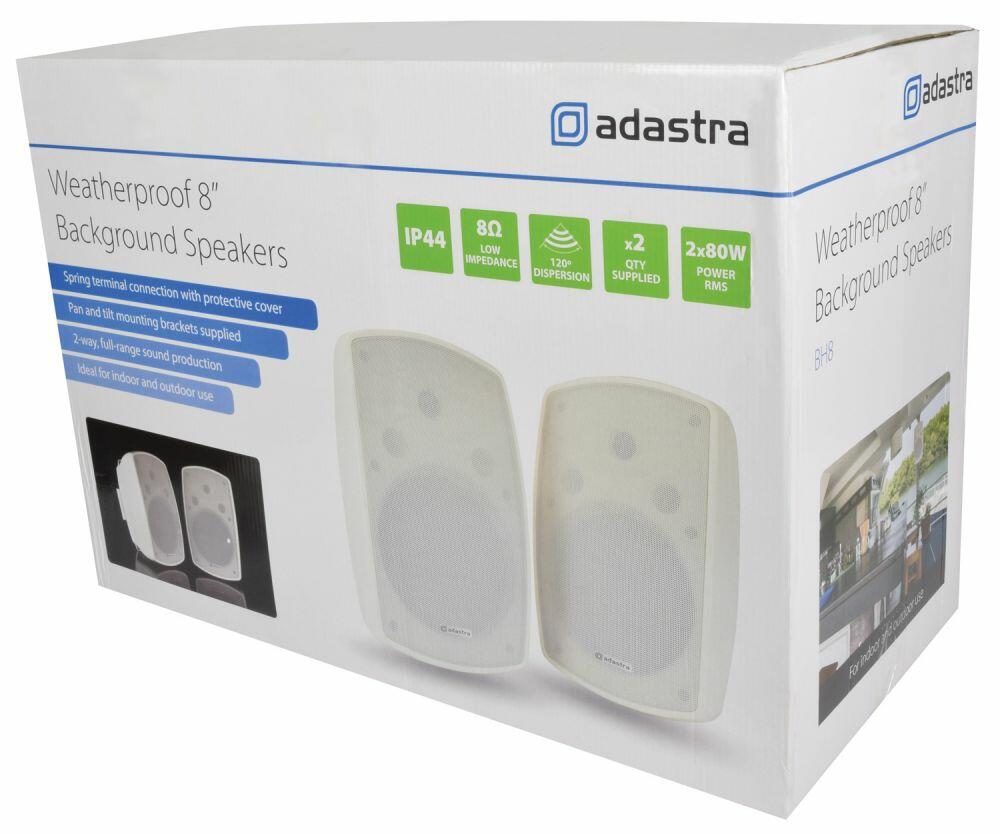 Adastra BH8-W Loudspeaker Indoor/Outdoor pair white - 100.924UK