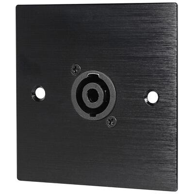Eagle F267VF, Single Gang, Four Pole Speaker Socket Wall Plate - Black, F267VF