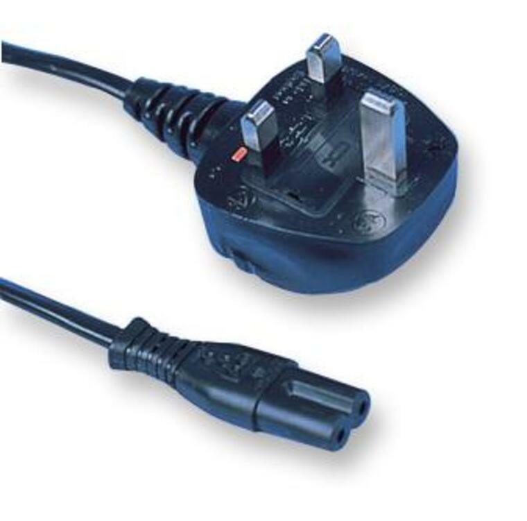 StageCore PL1556007 Lead UK Plug to C7 (figure of eight), 2MT, BLK Black - (99006)