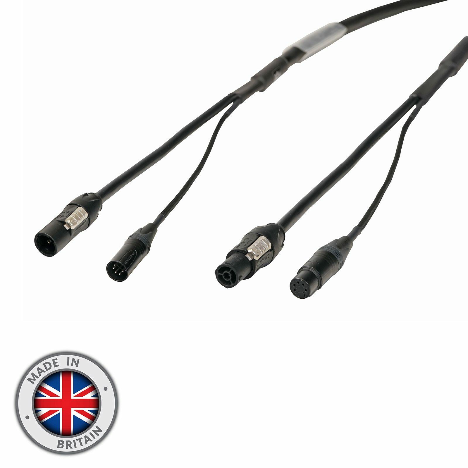 eLumen8 1m Combi 2.5mm Neutrik powerCON TRUE1 / 5-Pin DMX Lead