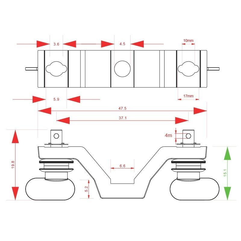 eLumen8 Omega Clamp - OC103 3mm Thickness - Diagram