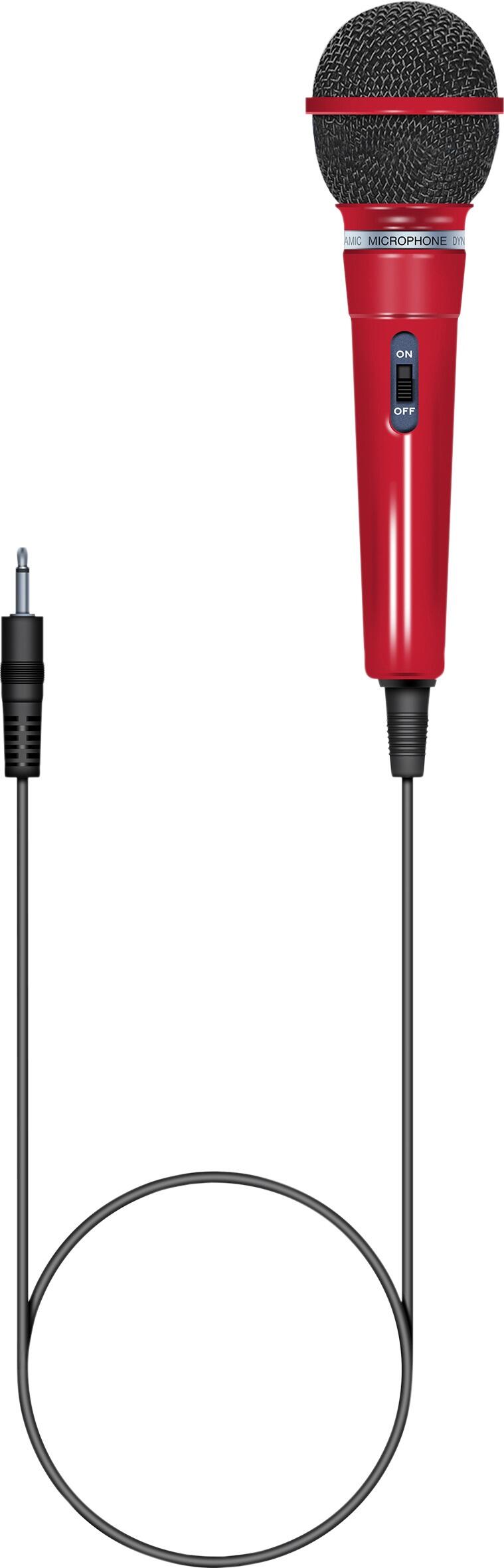 Soundlab Dynamic Karaoke Microphone With Fixed 3m 3.5mm Jack Lead - Electric Red, G256ER
