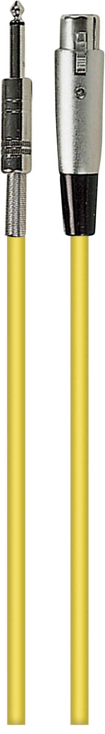 SoundLAB Standard Unbalanced 3 Pin XLR to 6.35 mm Jack Plug Microphone Lead 6M Yellow, G113F