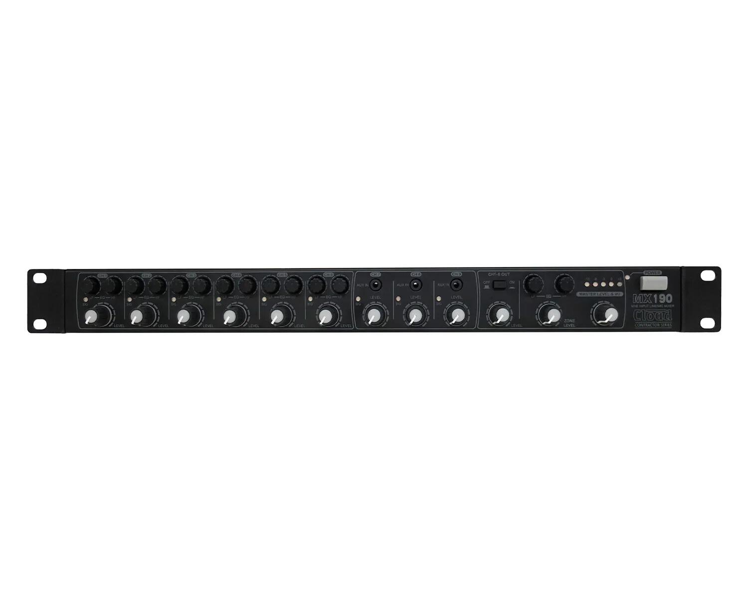 Cloud MX190 Installation Audio Mixer, 9 inputs 1U
