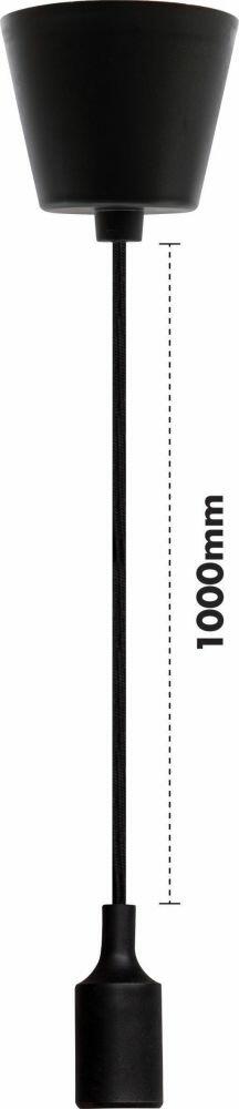 Eagle Modern E27 Silicone Pendant Lamp holder Colour Black, E394BC