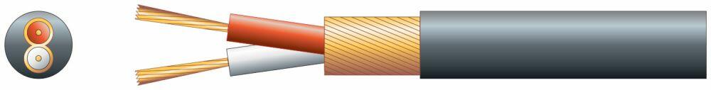 Mercury 2 core overall lap screen, 2 x 7/0.1mm, 50/0.1mm, 4mm, Black, 100m - 803.588UK