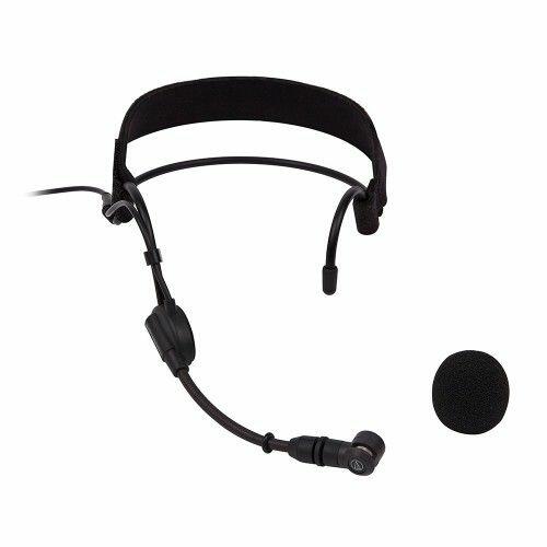 Audio Technica PRO9cW Cardioid Condenser Head Worn Microphone, HRS plug, Black