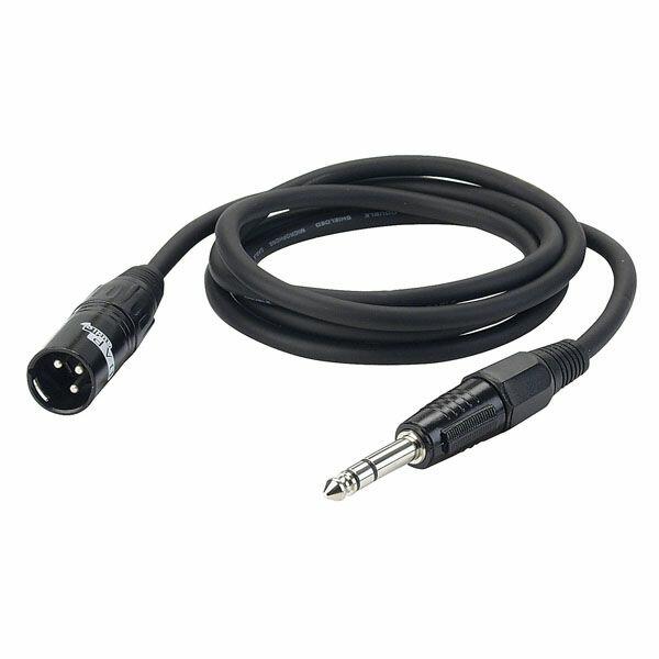 DAP 3 mtr XLRM/Jack Stereo Black Mic/linecable