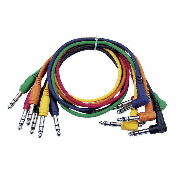 DAP Stereo Patchcable 90cm Hooked and Straight Plug Six Colours