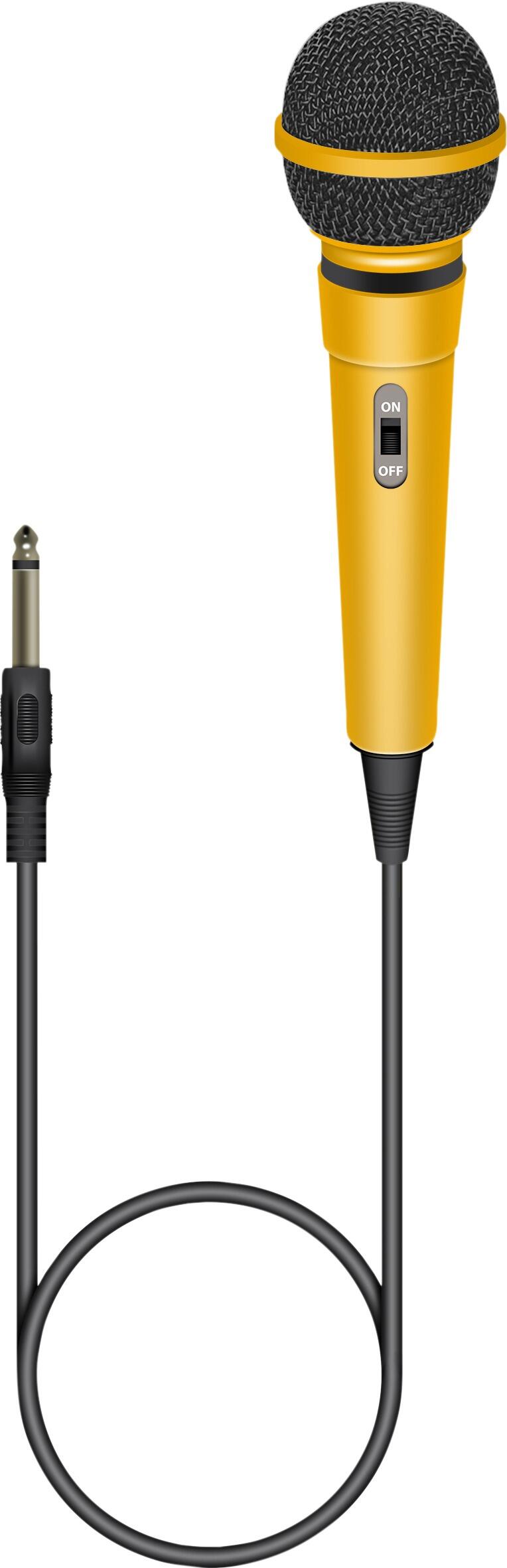 Soundlab Dynamic Karaoke Microphone With Fixed 3m 6.35mm Jack Lead Colour Yellow, G256DY