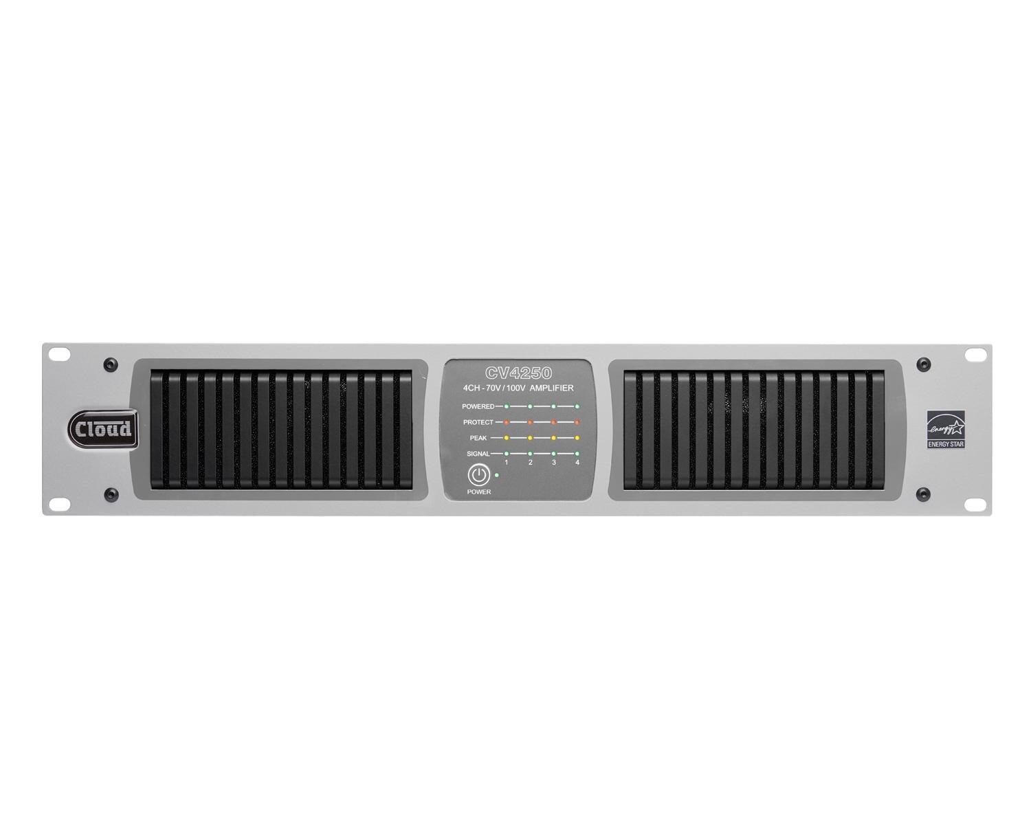 Cloud CV4250 Energy Efficient Digital Amplifier 100/70v, 4 x 250w 2U