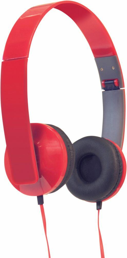 SoundLAB Slim Profile Folding Stereo Headphones Colour Red