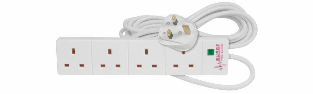 Mercury UK 4 Gang Extension Lead with Surge Protection 2.0m - 430.009UK