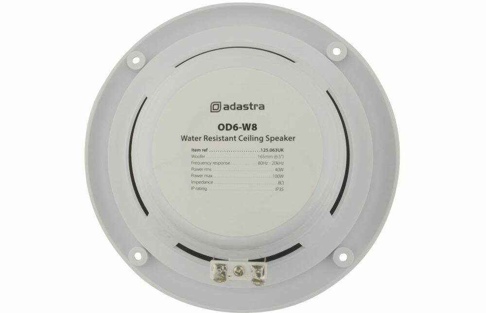 Adastra OD6-W8 0D6-W8 Water resistant speaker, 16.5cm (6.5), 100W max, 8 ohms, White - 125.063UK