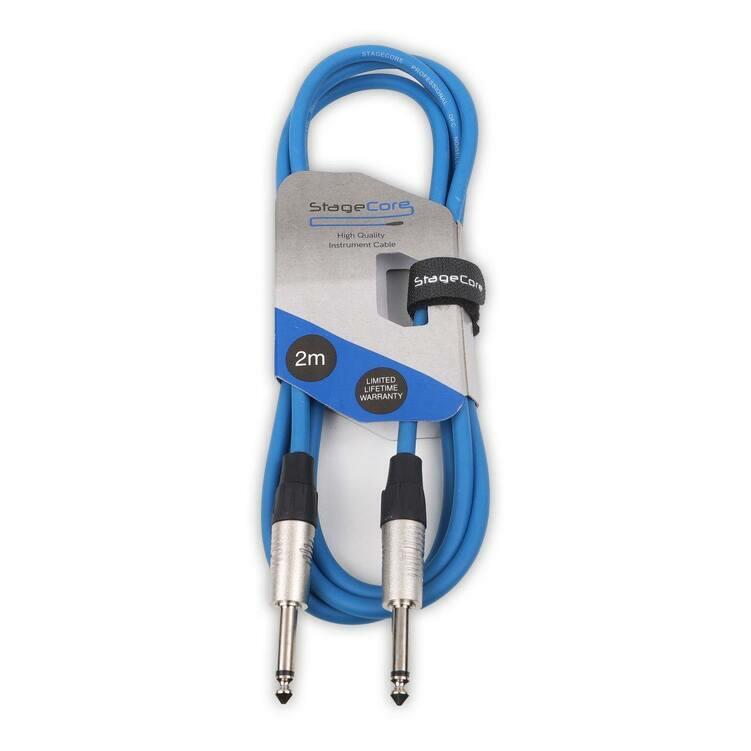StageCore 6.35mm-6.35mm Mono Jack Instrument Lead, LU2, BLUE - (90018)