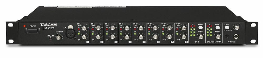 Tascam LM-8ST Installation Audio Mixer, Stereo, 8ch with extra Mic/Line XLR Input 1U