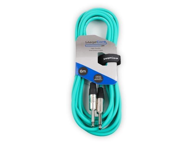 StageCore 6.35mm-6.35mm Mono Jack Instrument Lead, LU3, GREEN - (90022)