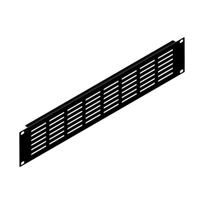 StageCore RK2NV-H 19 2U Vent Rack Panel with Black Finish (Horizontal Slots) BLACK - (99033)