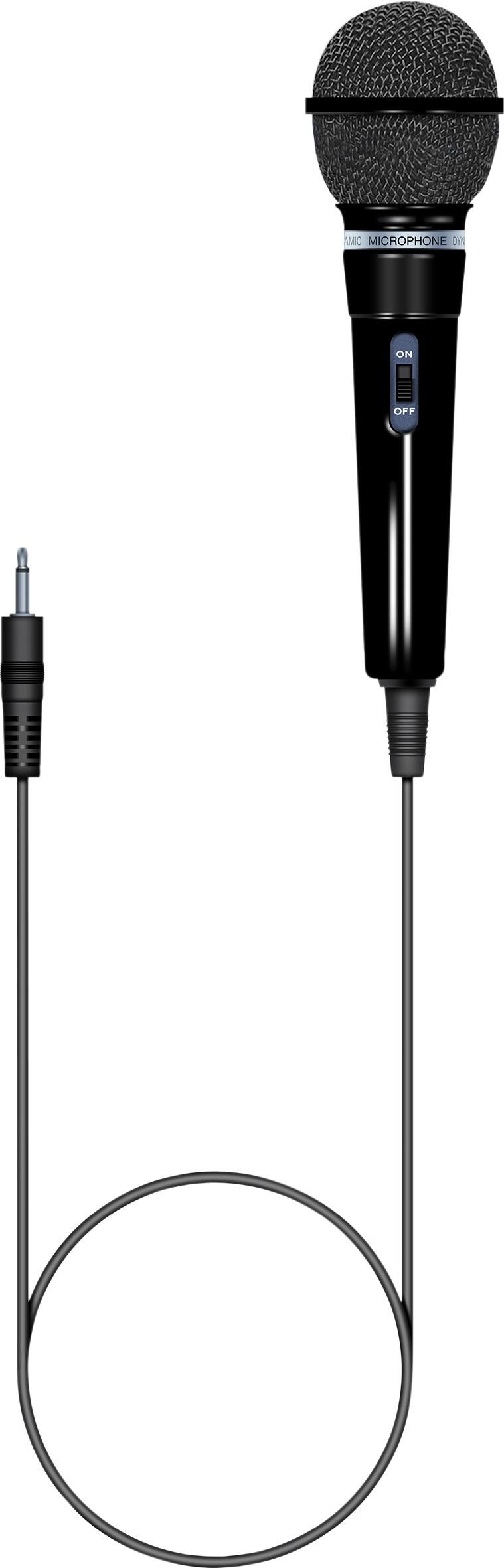 Soundlab Dynamic Karaoke Microphone With Fixed 3m 3.5mm Jack Lead - Black, G256E
