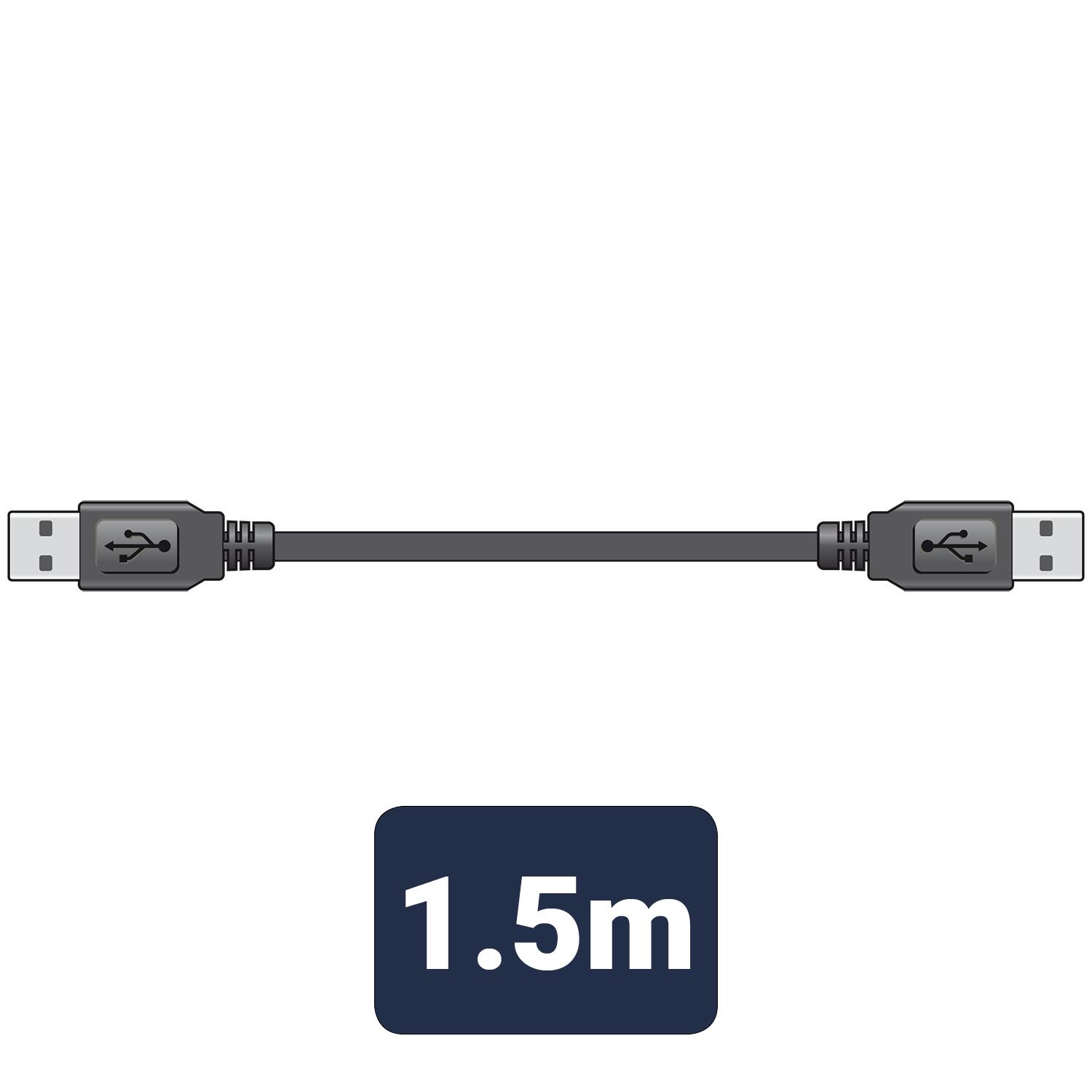 AV:Link USB 2.0 A plug to A plug lead 1.5m - 113.003UK