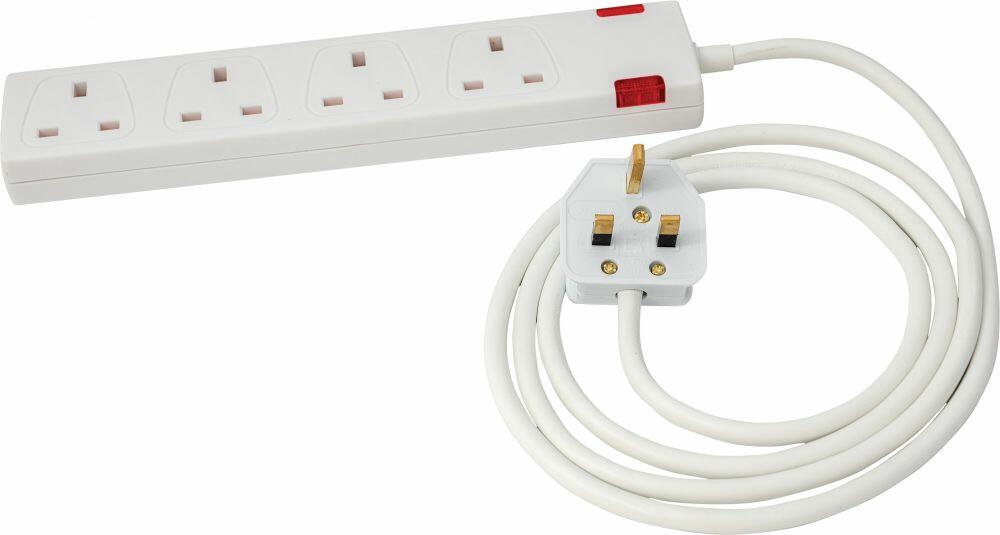 Eagle 4 Gang Extension Lead with Neon Indicator Lead Length (m) 2 (E201CB)