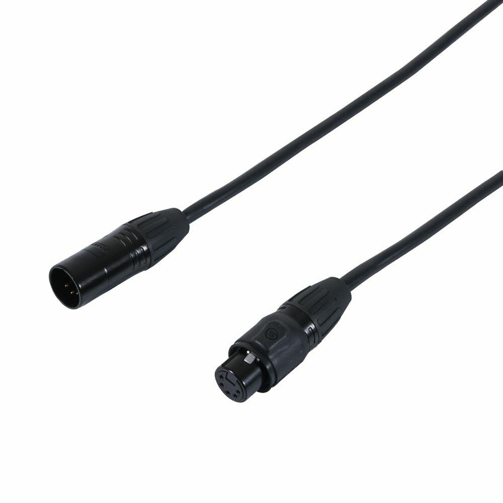LEDJ Seetronic IP 3 Pin Male XLR to 3 Pin Female XLR DMX Lead, 1m, CABL548