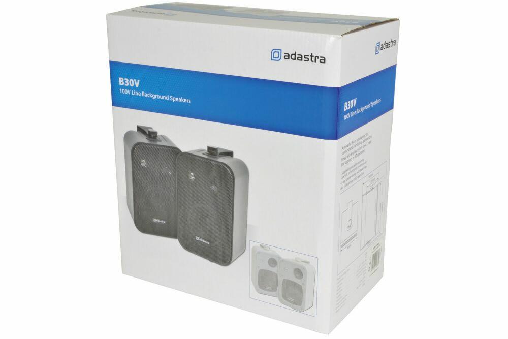 Adastra B30V-B 100v Line LoudLoudspeaker, 4", 30w, BLACK, Pair - 952.887UK