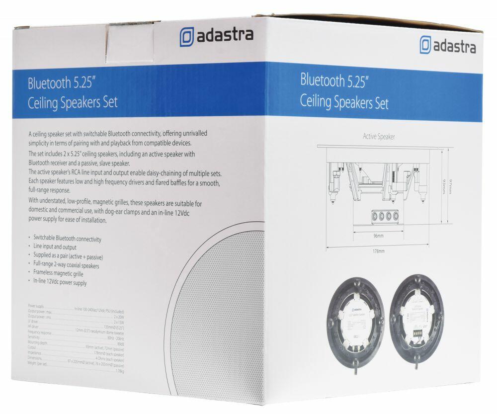 Adastra BCS52S Bluetooth 5.25in Ceiling Loudspeaker Set - 953.164UK