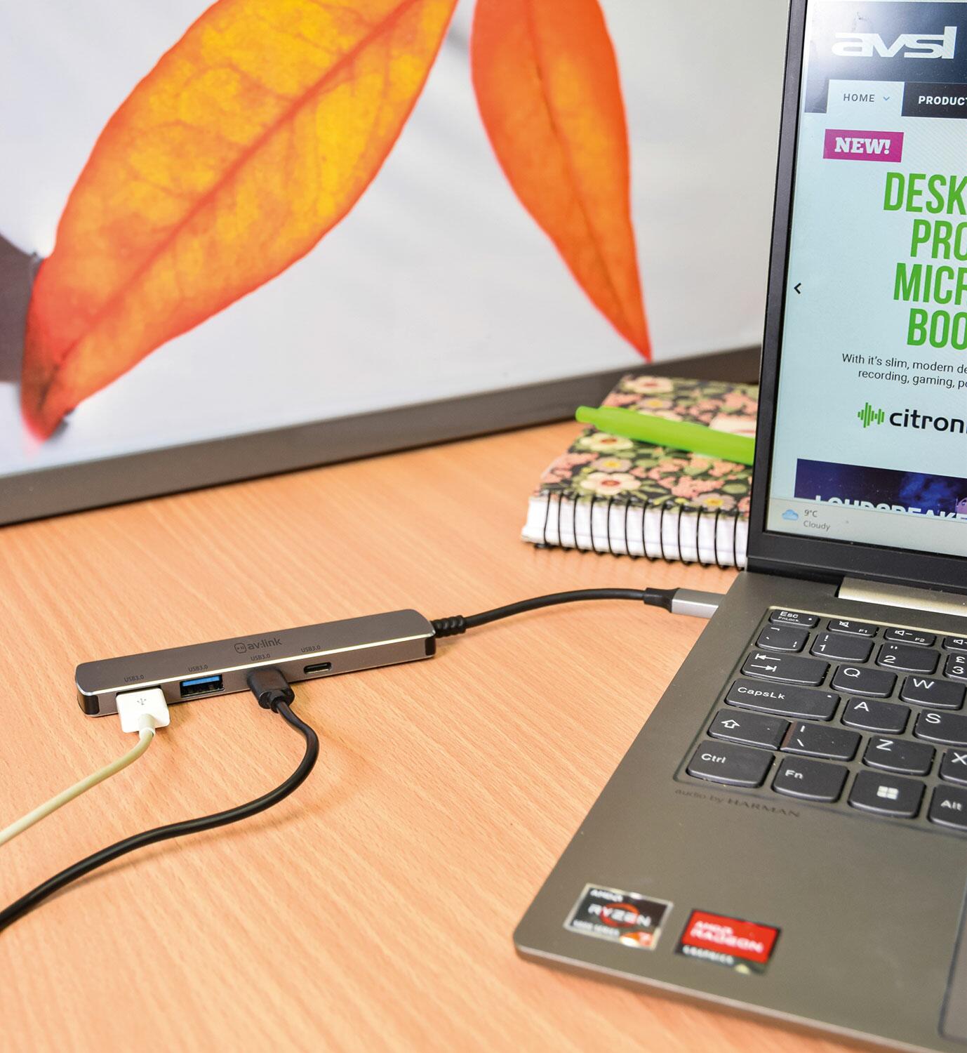 AV:Link 4-Port USB3.2 Type-C Ultra-Slim Hub - 500.105UK