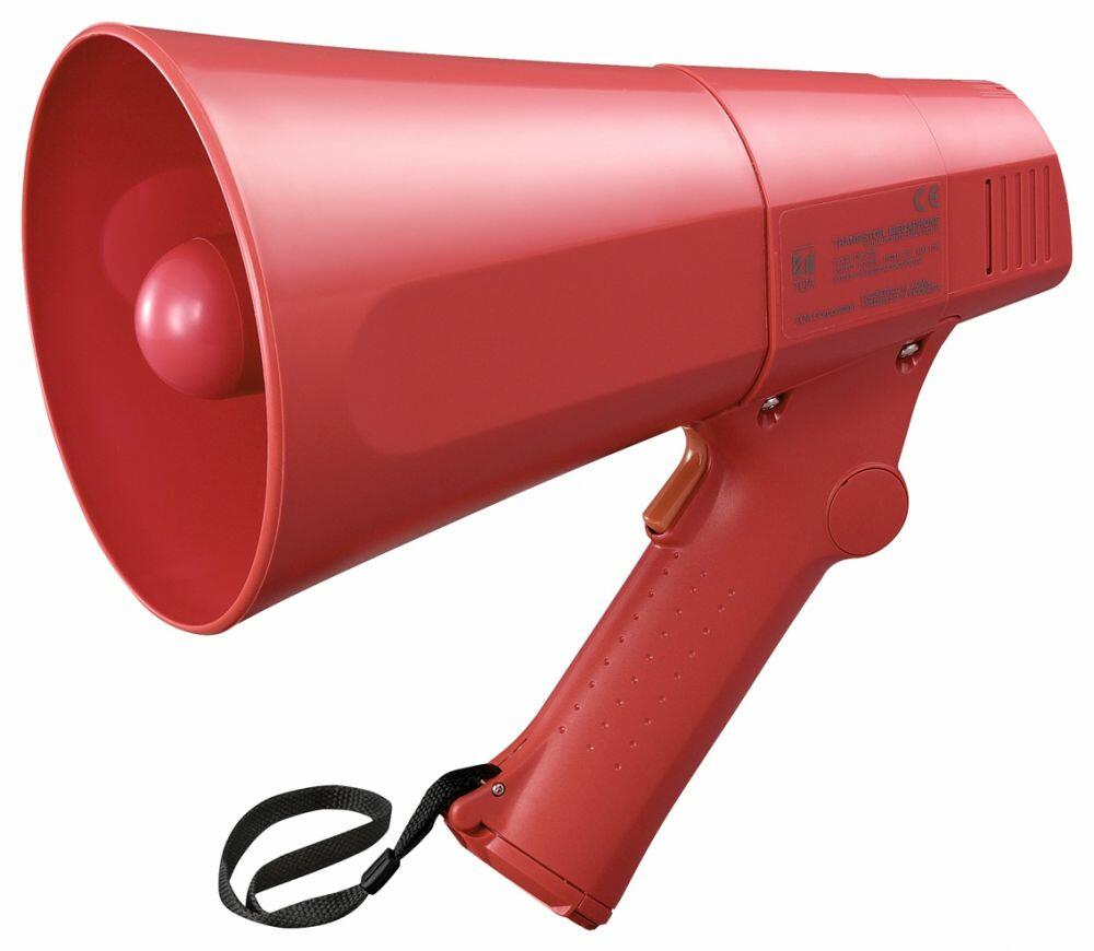 TOA ER-520S Handheld Megaphone, 6W, with Siren, Red, Range 250m