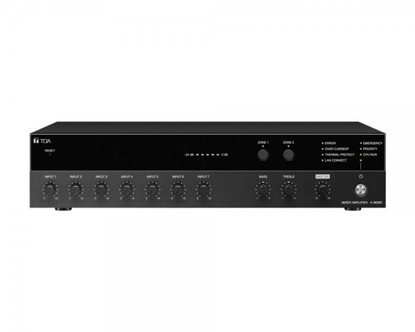 TOA A-3606D A-3600 Series 60 Watt Digital Mixer Amplifier, 2-zone, 7 input, Chime, FBS, EQ, Web GUI