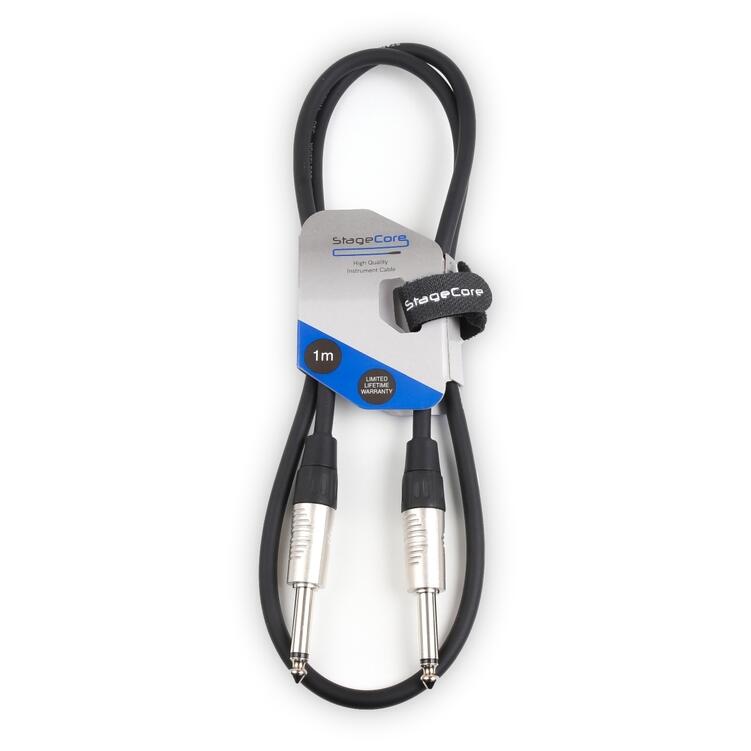 StageCore 6.35mm-6.35mm Mono Jack Instrument Lead, LU1, BLACK - (90013)