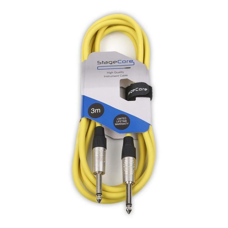 StageCore 6.35mm-6.35mm Mono Jack Instrument Lead, LU3, YELLOW - (90024)