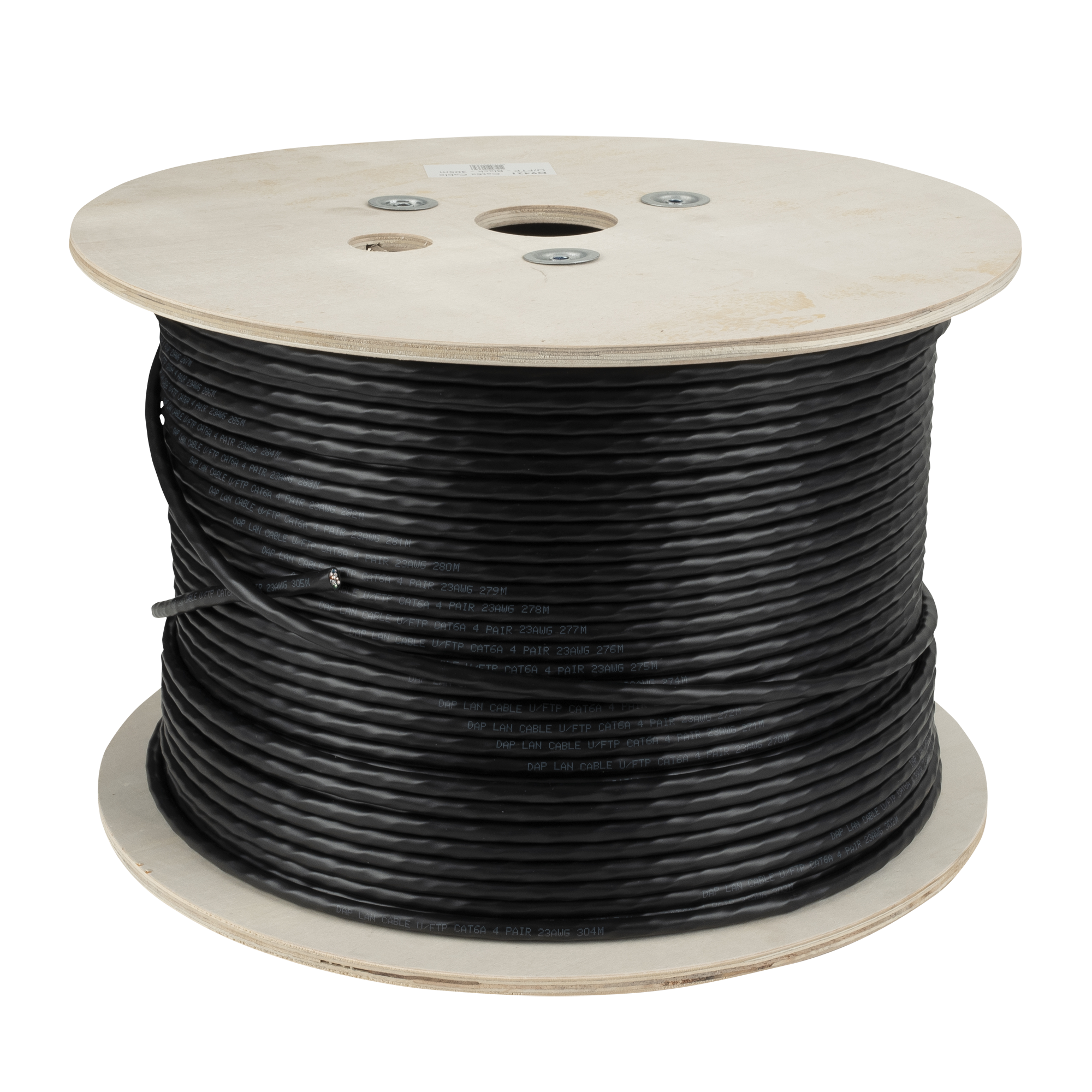 DAP CAT6a U/FTP Lan Cable - 305m drum - Black