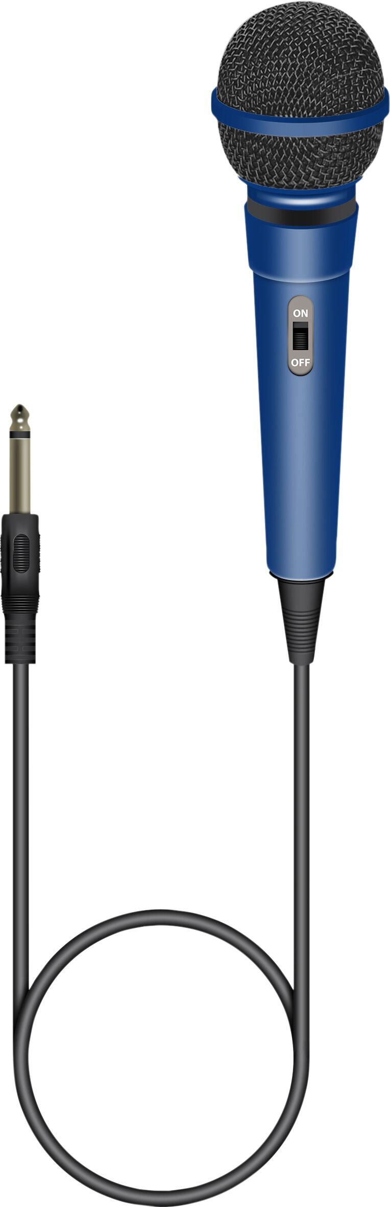 Soundlab Dynamic Karaoke Microphone With Fixed 3m 6.35mm Jack Lead Colour Blue, G256DB