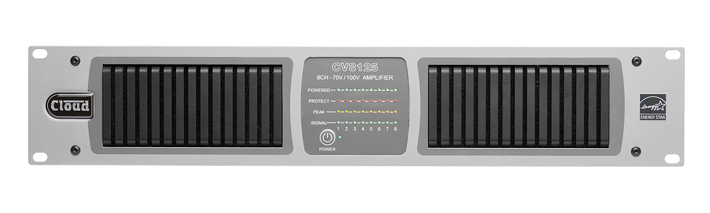 Cloud CV8125 Energy Efficient Digital Amplifier 100/70v 8 x 125w 2U