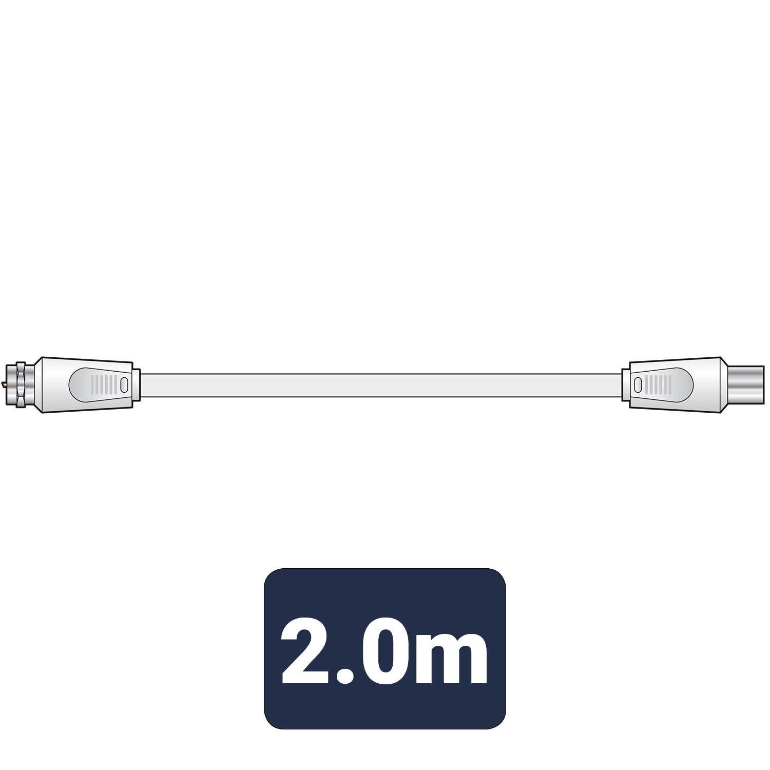 AV:Link Coaxial F-type plug to Coax plug lead 2.0m - 112.028UK