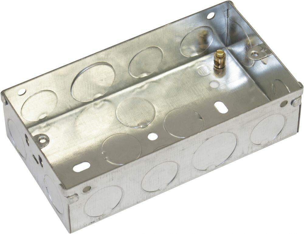 Eagle Two Gang Zinc Plated Metal Back Box Mounting Depth (mm) 35 (E361AF)
