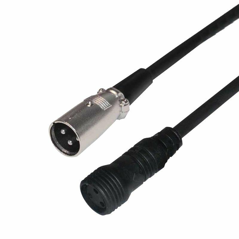 LEDJ Exterior DMX Lead, 3 pin XLR Male to Exterior IP Female, 1m, LEDJ91