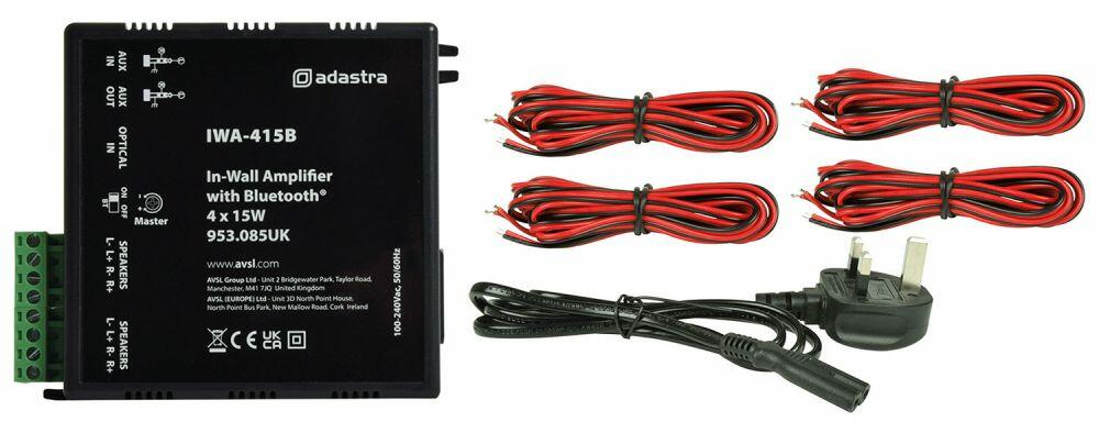 Adastra IWA415B In-wall Amplifier with Bluetooth 4 x 15W 953.085UK