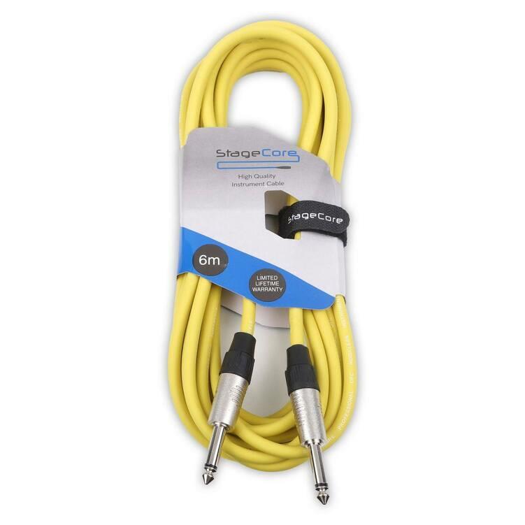 StageCore 6.35mm-6.35mm Mono Jack Instrument Lead, LU6, YELLOW - (90030)