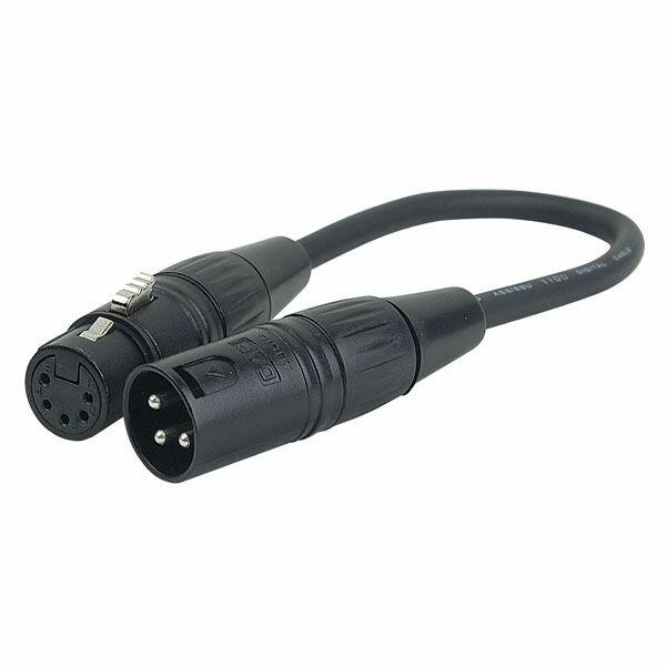 DAP 3P XLR Male to 5P XLR Female 25cm