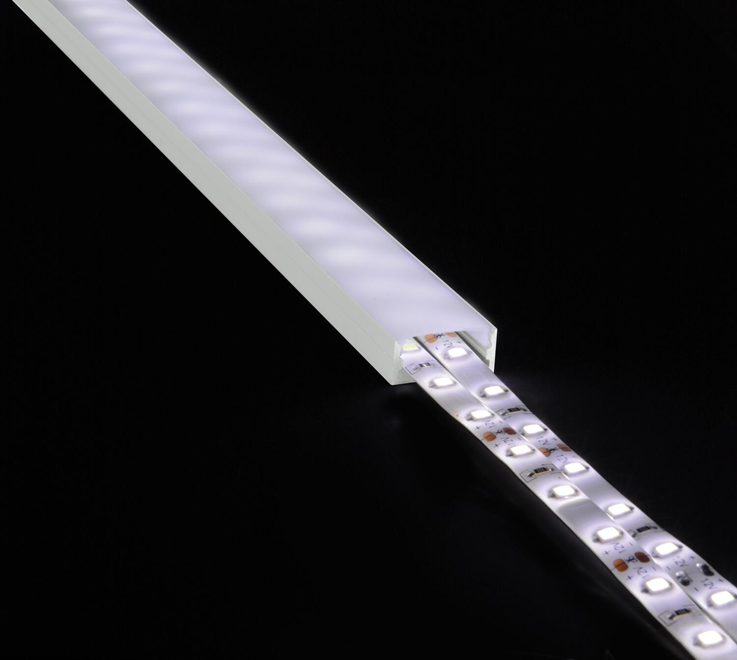 LYYT Aluminium LED Tape Profile Wide Crown 2m Frosted 156.819UK