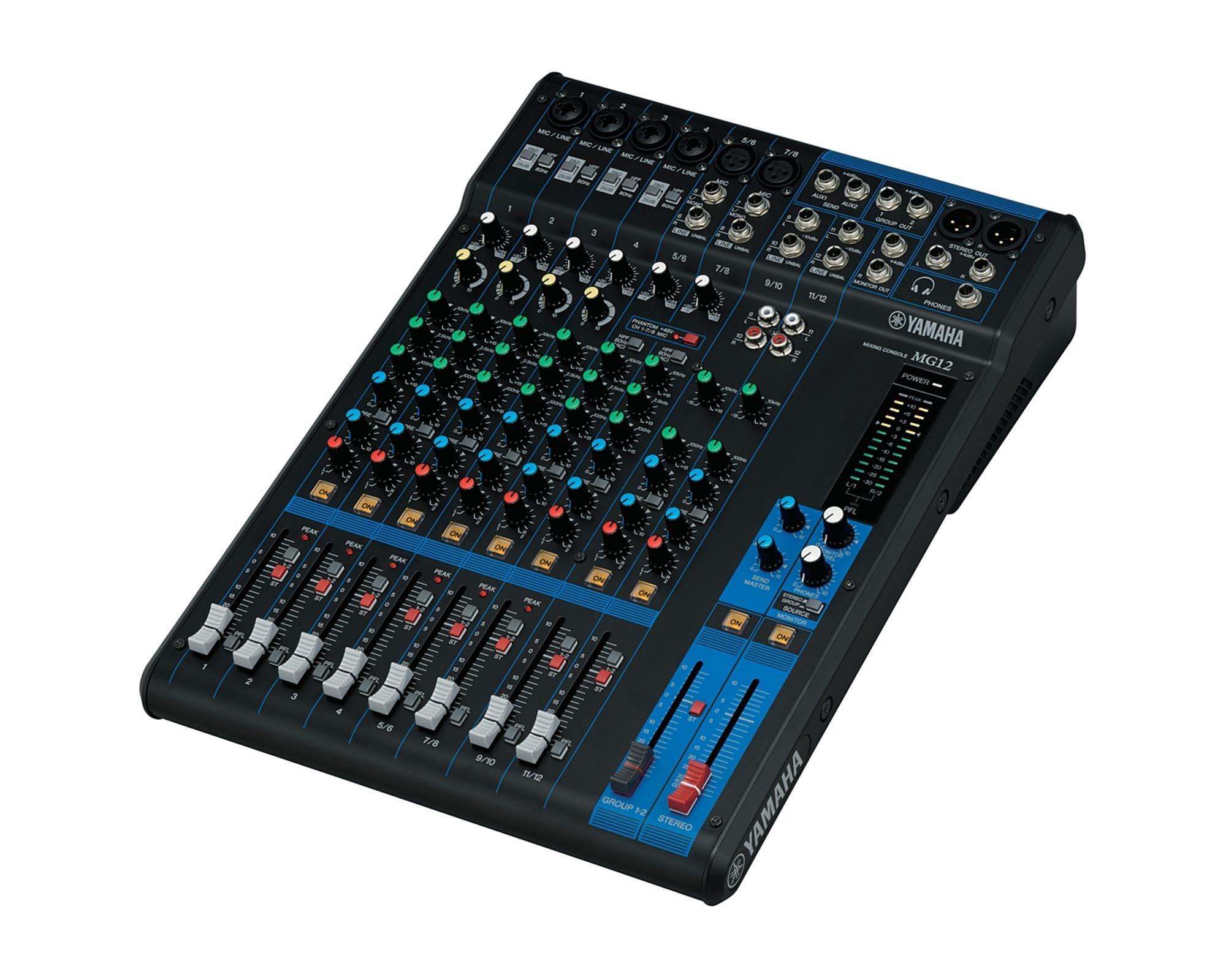 Yamaha MG12, 12 Channel Mixing Console 6 Mic / 12 Line with Faders