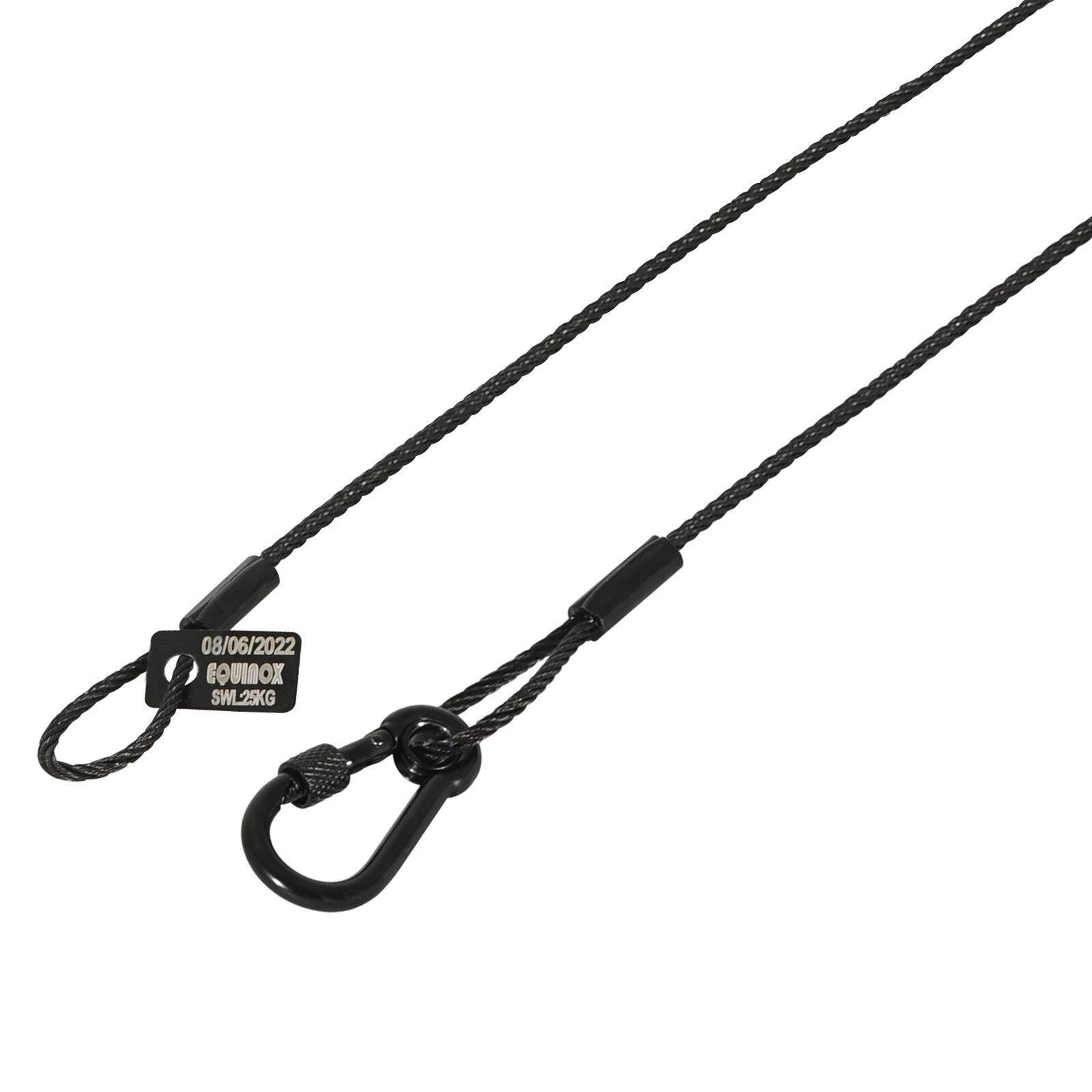 Equinox 750mm x 5mm Stainless Steel Safety Wire, 50kg, Black