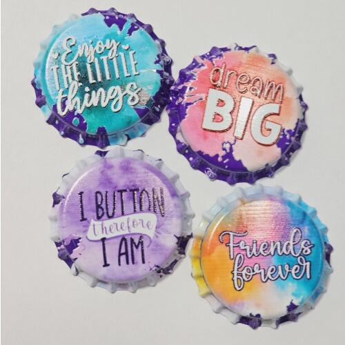 bottle caps with printed messages