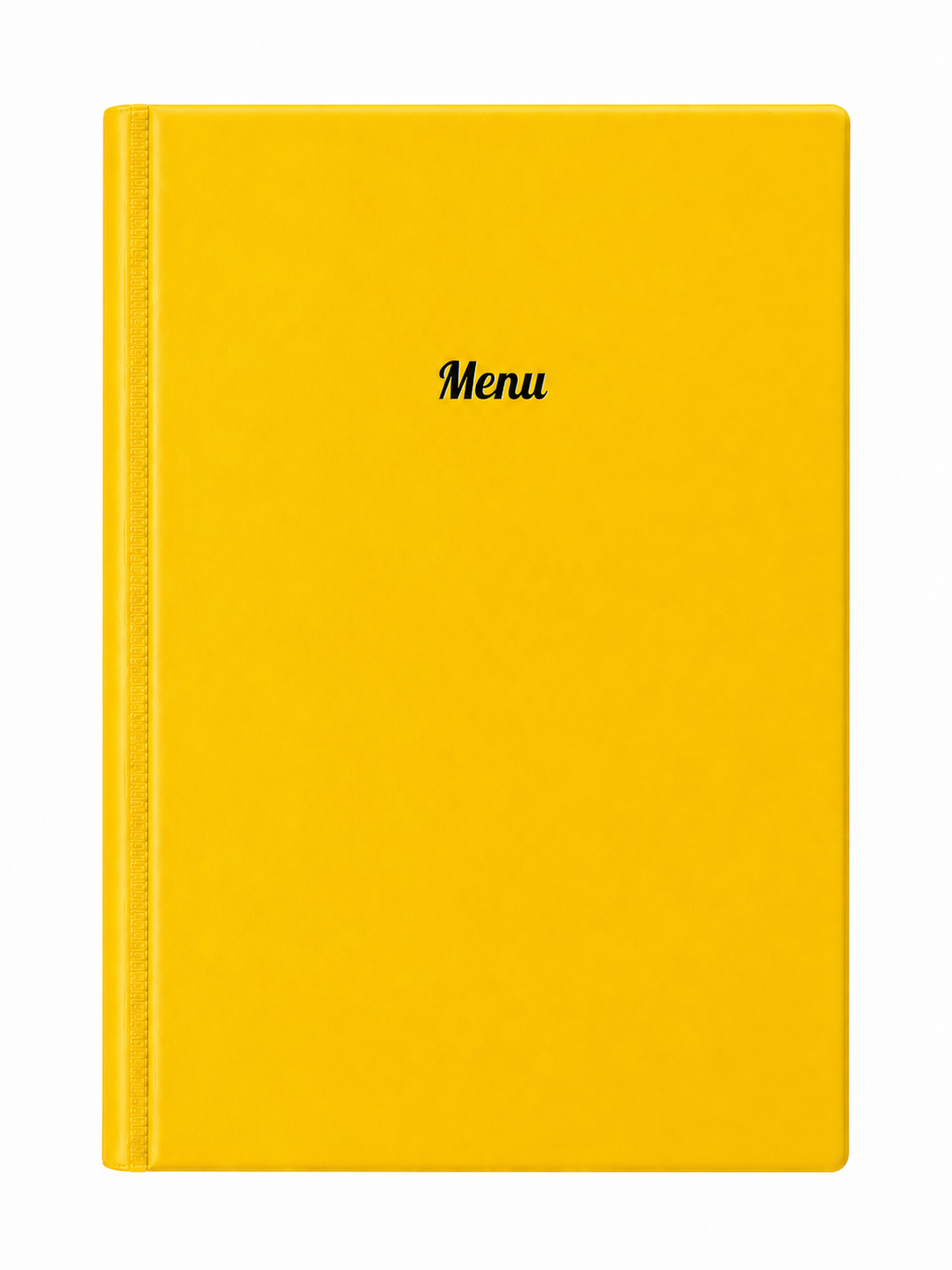 A4 Hard Cover Printed Menu Holder - Yellow with BlackPrint