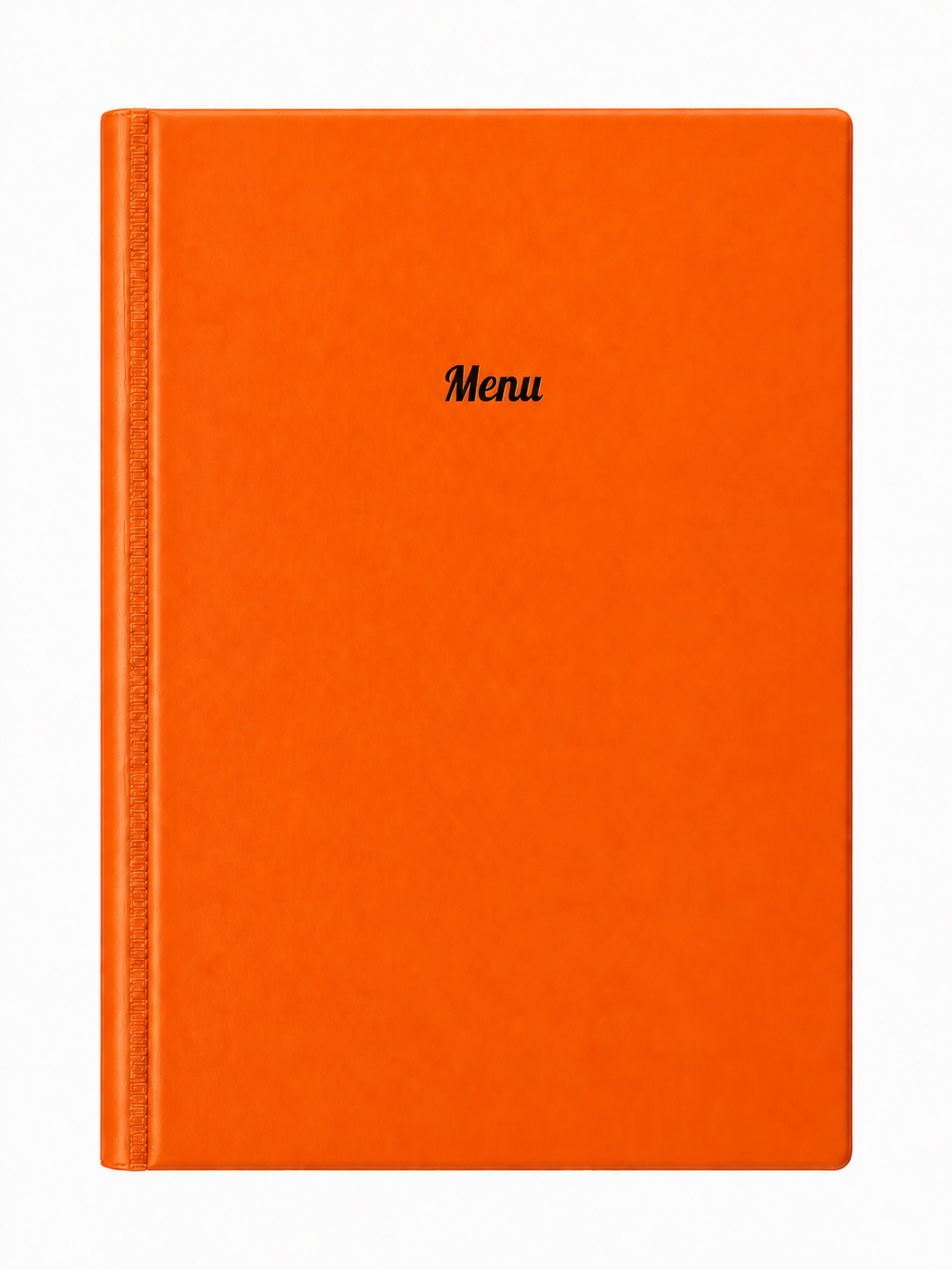 A4 Hard Cover Printed Menu Holder - Orange with Black Print