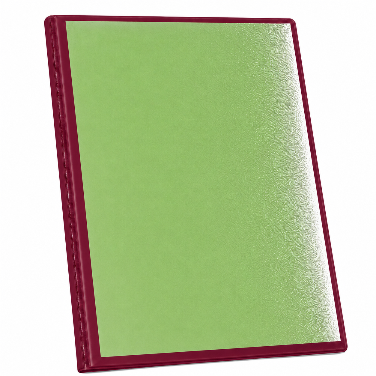 A4 Hard Cover Display Book / Presentation Binder with Clear Front Pocket - Burgundy